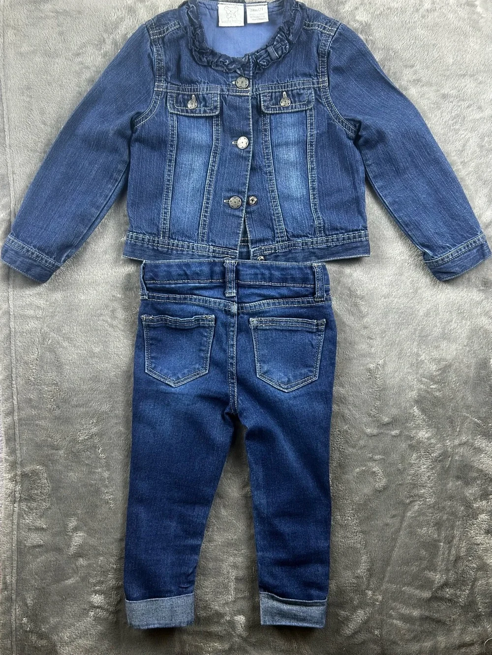 Girls 2T Denim Jacket & Unicorn Jeans 2 Piece Outfit